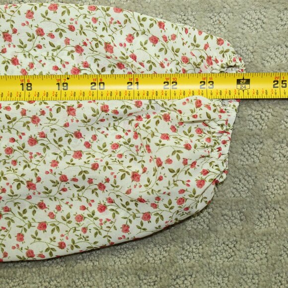 She + Sky Women's S Ruched Smocked Floral Cropped Balloon Sleeve Blouse - Picture 4 of 6